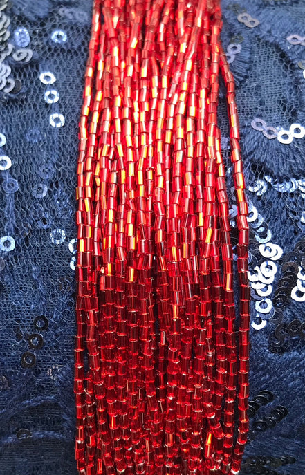Dark Red 1" FACETTED Bugle Beads (2139)