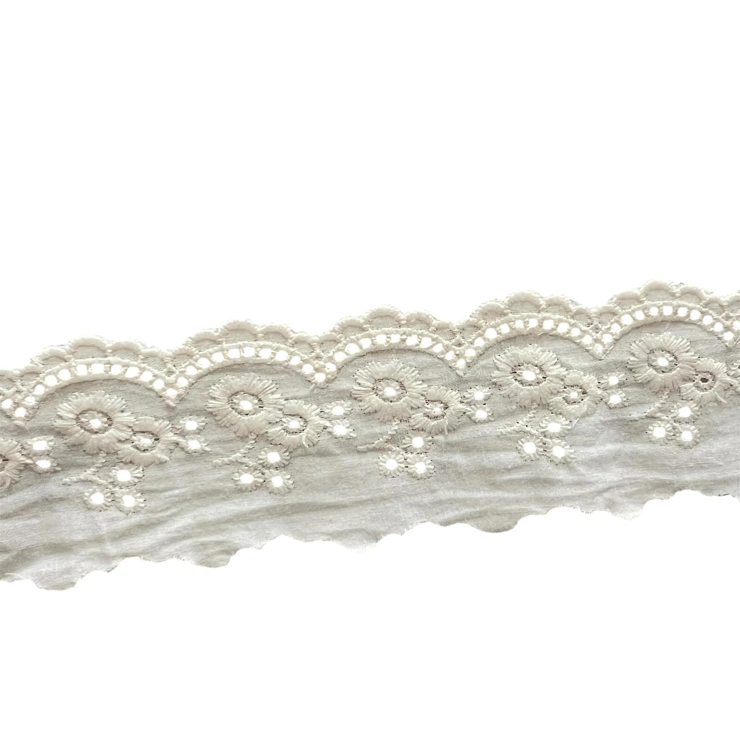 Paired Flowers- Ivory Broderie Anglaise- Lace Trim- 5303
