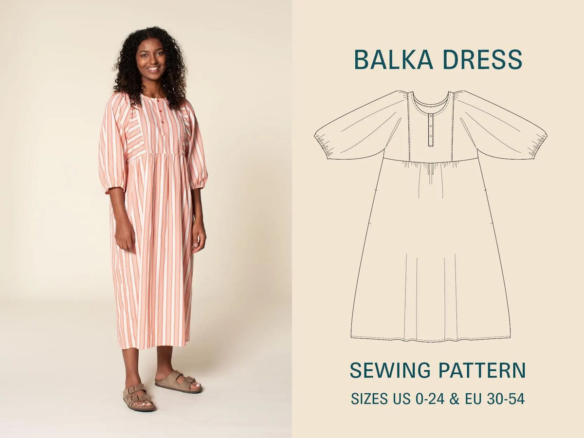 Balka Dress- Wardrobe By Me- Paper Pattern- Sizes 0-24