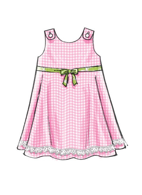 McCall's Sewing Pattern Toddlers' Tent Tops, Dresses and Shorts- M5416- (1-2-3-4)