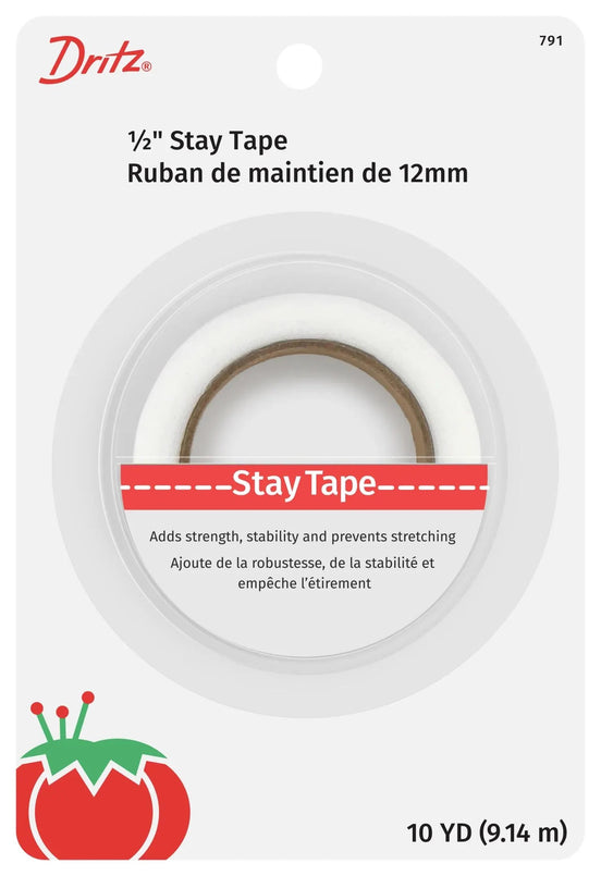 Stay Tape- 1/2” Wide- Stabilizing Waistlines, Necklines, Shoulder Seams, Lapels- 10 Yds- #791