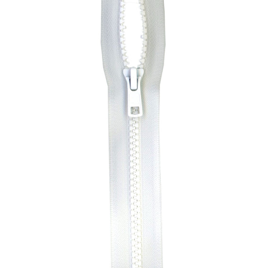YKK- 14”, 28" Vislon Activewear Separating Zipper White