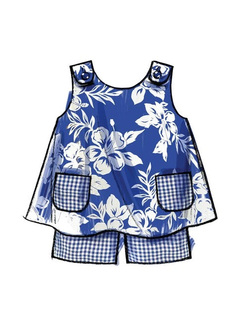 McCall's Sewing Pattern Toddlers' Tent Tops, Dresses and Shorts- M5416- (1-2-3-4)