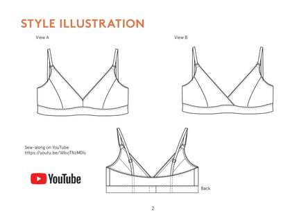 Bralette- Wardrobe By Me- Paper Pattern- Sizes 2XS-3XL