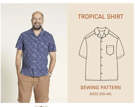 Tropical Shirt (Mens)- Wardrobe By Me- Paper Pattern- Sizes 2XS-4XL