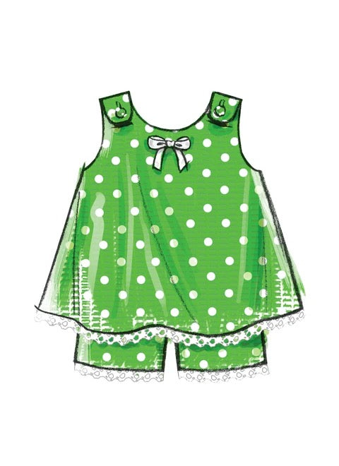 McCall's Sewing Pattern Toddlers' Tent Tops, Dresses and Shorts- M5416- (1-2-3-4)
