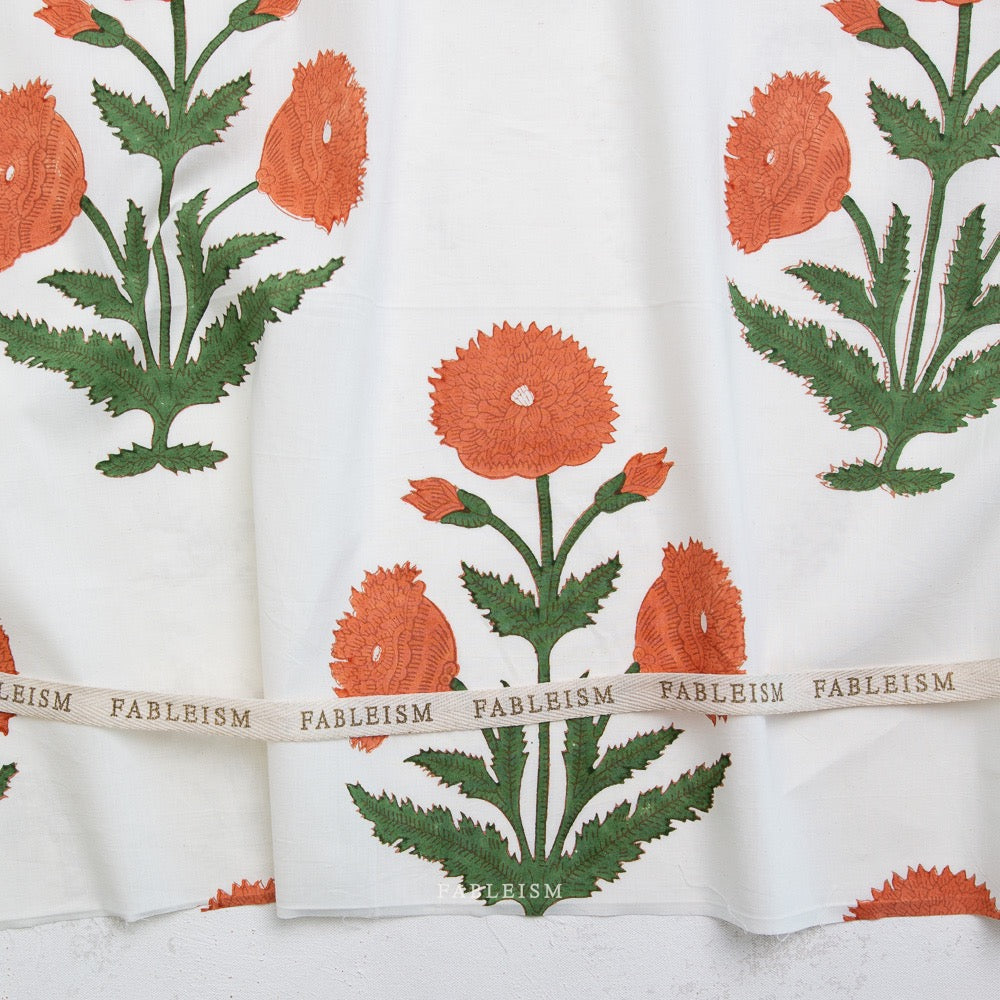 Boho Floral in Sienna- Indian Block Prints: Cottage- Fableism- 44