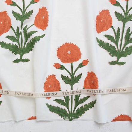 Boho Floral in Sienna- Indian Block Prints: Cottage- Fableism- 44"
