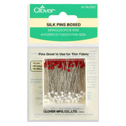 Clover Boxed Straight Silk Pins- 100 Count- #2501