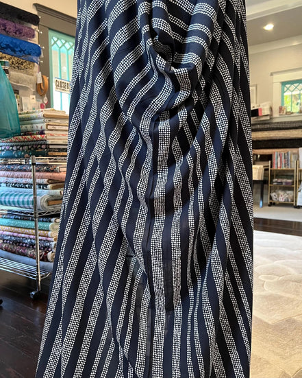 Gaia Deep Charcoal- White on Charcoal (almost black)- Kelsey Viscose - Atelier Brunette France