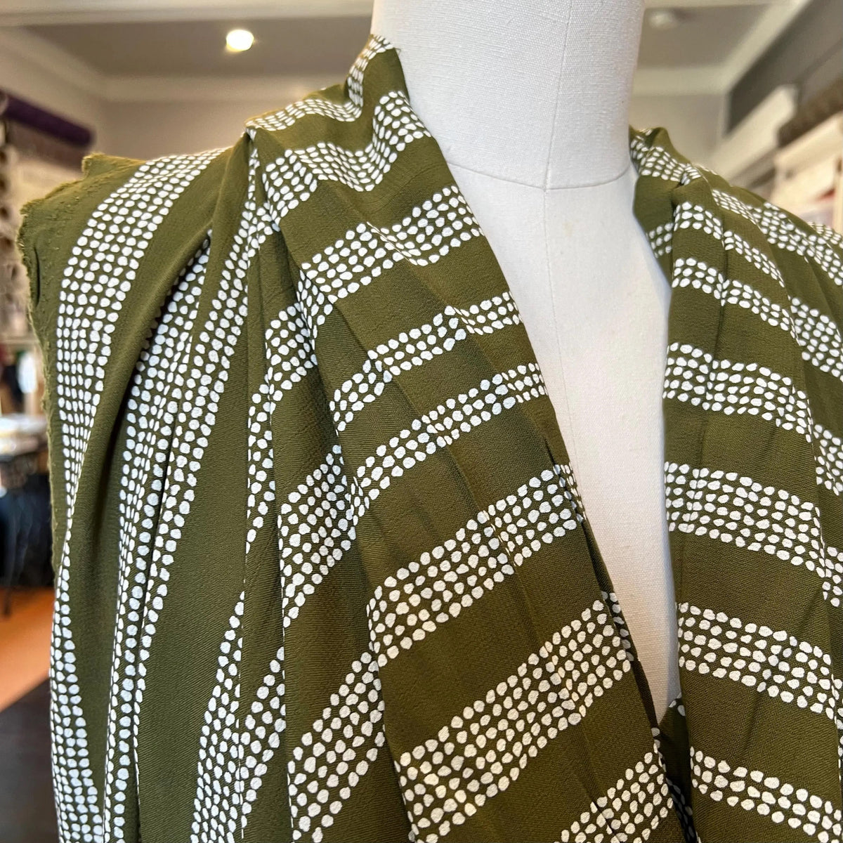 Gaia Ivy Green- White on Green- Kelsey Viscose - Atelier Brunette France- 54