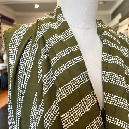 Gaia Ivy Green- White on Green- Kelsey Viscose - Atelier Brunette France- 54"