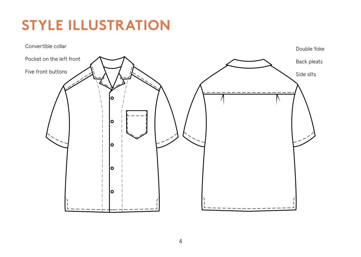 Tropical Shirt (Mens)- Wardrobe By Me- Paper Pattern- Sizes 2XS-4XL