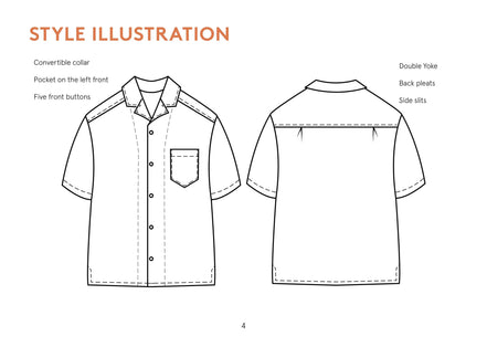 Tropical Shirt (Mens)- Wardrobe By Me- Paper Pattern- Sizes 2XS-4XL
