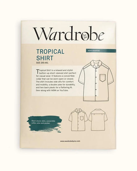 Tropical Shirt (Mens)- Wardrobe By Me- Paper Pattern- Sizes 2XS-4XL