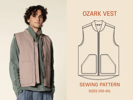 Ozark Vest (Mens)- Wardrobe By Me- Paper Pattern- Sizes 2XS-4XL