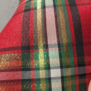 Red, Green, Black, White, Gold- Christmas Plaid Taffeta- 57” Wide- 
