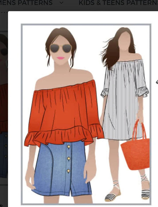Ellie Mae Tunic Top- Style Arc Paper Pattern- Sizes 4-16, 18-30