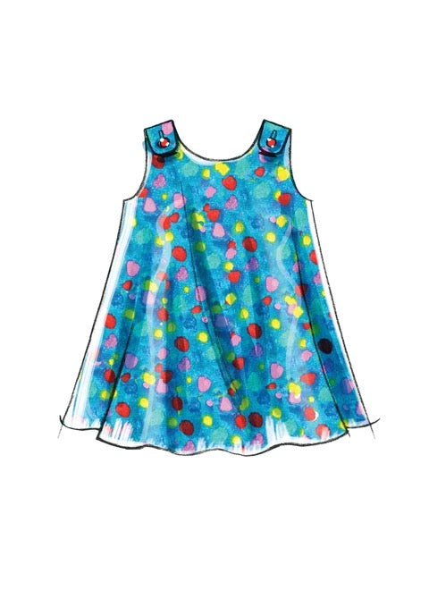 McCall's Sewing Pattern Toddlers' Tent Tops, Dresses and Shorts- M5416- (1-2-3-4)