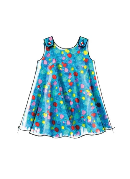 McCall's Sewing Pattern Toddlers' Tent Tops, Dresses and Shorts- M5416- (1-2-3-4)