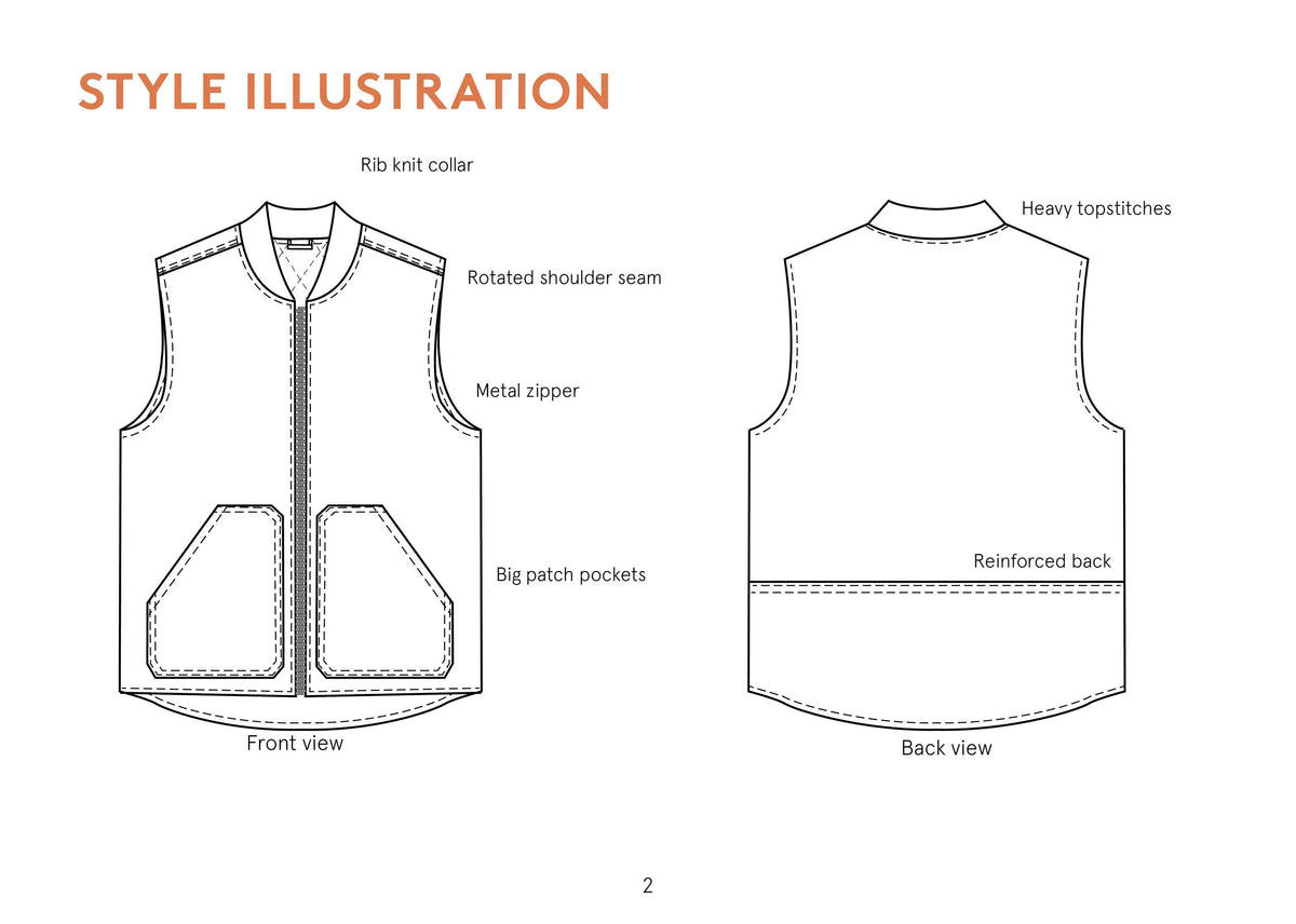 Ozark Vest (Mens)- Wardrobe By Me- Paper Pattern- Sizes 2XS-4XL