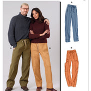 McCall's Sewing Pattern Unisex Pull On Pants- M8636- XXS-XS-S-M-L-XL-XXL