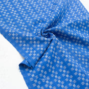 Basket Weave in Bright Blue- Fine and Dandy- Fableism- Woven Cotton- 44