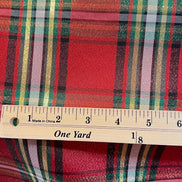 Red, Green, Black, White, Gold- Christmas Plaid Taffeta- 57” Wide- 