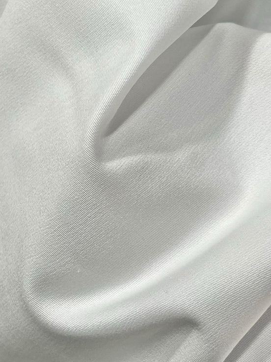 White Stretch Cotton Twill- 56"