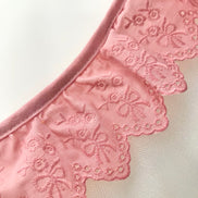 Mauve Flowers and Bows Eyelet- Broderie Anglaise- Lace Trim 5297