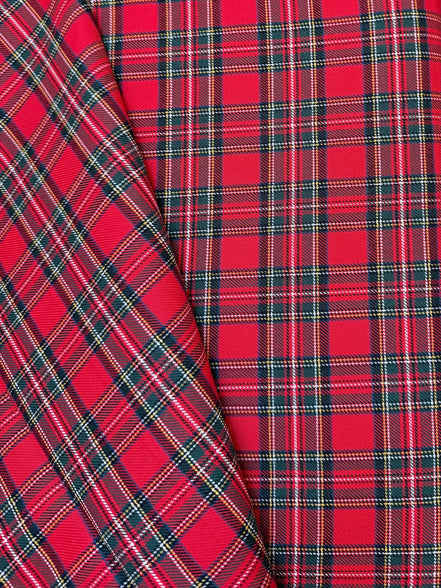 Sevenberry: Green, Yellow, White, Blue, RED Classic Plaid Twill- Lightweight Cotton- 57” Wide
