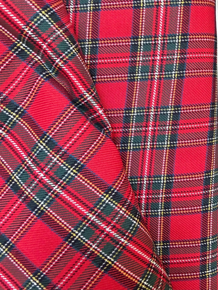 Sevenberry: Green, Yellow, White, Blue, RED Classic Plaid Twill- Lightweight Cotton- 57” Wide
