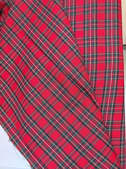 Sevenberry: Green, Yellow, White, Blue, RED Classic Plaid Twill- Lightweight Cotton- 57” Wide