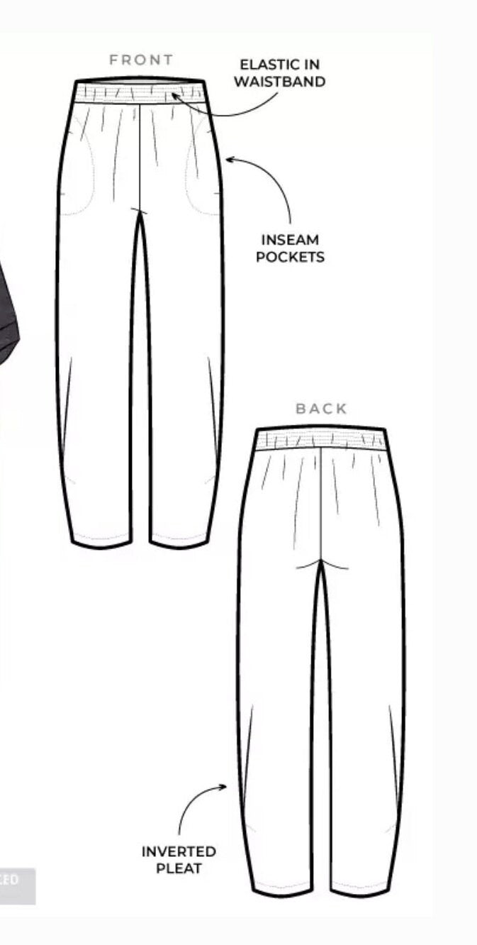 Besharl Pant- Style Arc Paper Pattern- Sizes 4-16, 10-22, 18-30