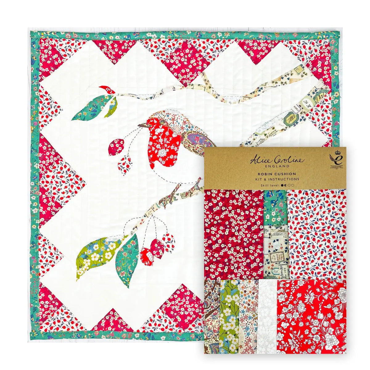 Alice Caroline- Liberty Tana Lawn® Fabric Robin Cushion Kit | Christmas