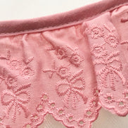 Mauve Flowers and Bows Eyelet- Broderie Anglaise- Lace Trim 5297
