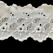 White- Flowers- 2.75″ Flat Cotton Eyelet- 5608