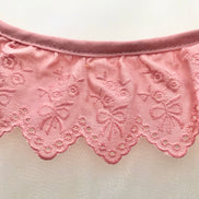 Mauve Flowers and Bows Eyelet- Broderie Anglaise- Lace Trim 5297