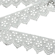 Off- White Floral Guipure- Lace Trim 4217