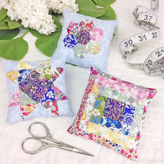Alice Caroline- Liberty Tana Lawn® Fabric Three Patchwork Pin Cushion Kit
