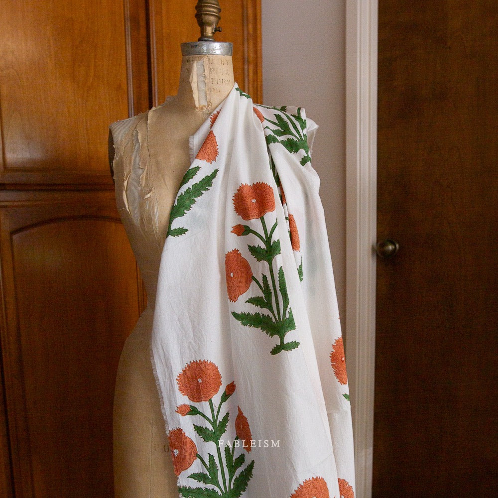 Boho Floral in Sienna- Indian Block Prints: Cottage- Fableism- 44