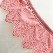 Mauve Flowers and Bows Eyelet- Broderie Anglaise- Lace Trim 5297