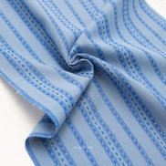 Stitch Stripe in Blue- Fine and Dandy- Fableism- Woven Cotton- 44