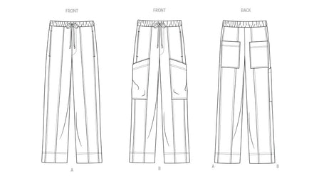 McCall's Sewing Pattern Unisex Pull On Pants- M8636- XXS-XS-S-M-L-XL-XXL