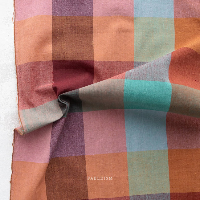 Happy Place Checkers- Canyon Springs- Strata- Fableism- Cotton- 44"