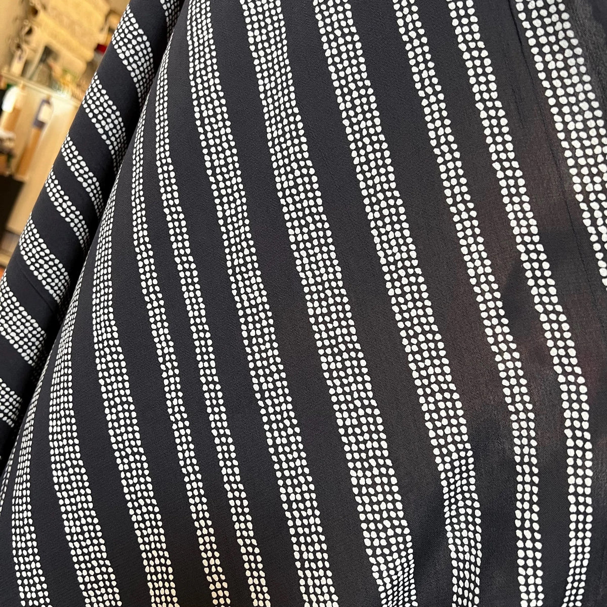 Gaia Deep Charcoal- White on Charcoal (almost black)- Kelsey Viscose - Atelier Brunette France