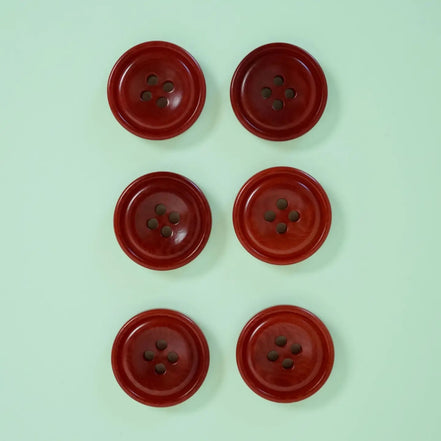 Amber 3/4" Corozo Nut Buttons- Set of 6- Matchy Matchy