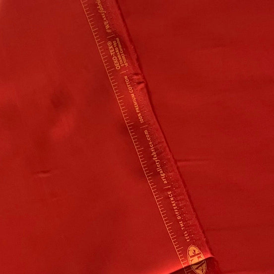 Art Gallery Fabric- Solid Cotton Fabric- "Aurora Red”- 44"