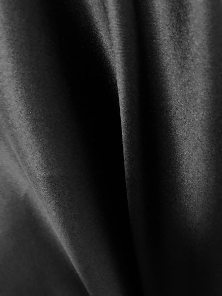 Black 100% Silk 4-Ply Crepe Back Satin (1804)
