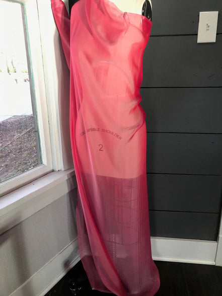 1215 Hot Pink Iridescent Pure Silk Chiffon 54" Wide
